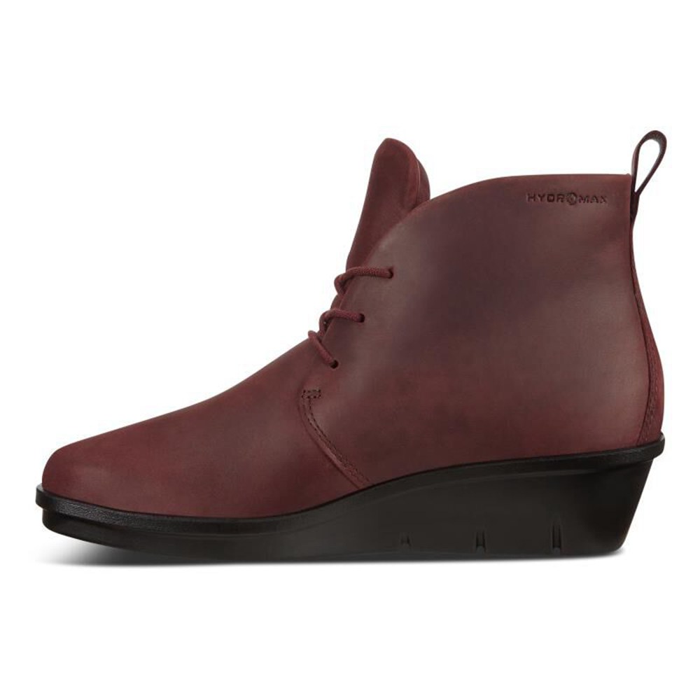 Womens Ankle Boots - ECCO Skyler Lace-Up - Burgundy - 2746NPZIT